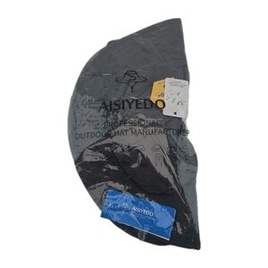 Aisiyedo Outdoor Fishing Hat Wide Brim UV Protection With Neck Flap Unisex Gray